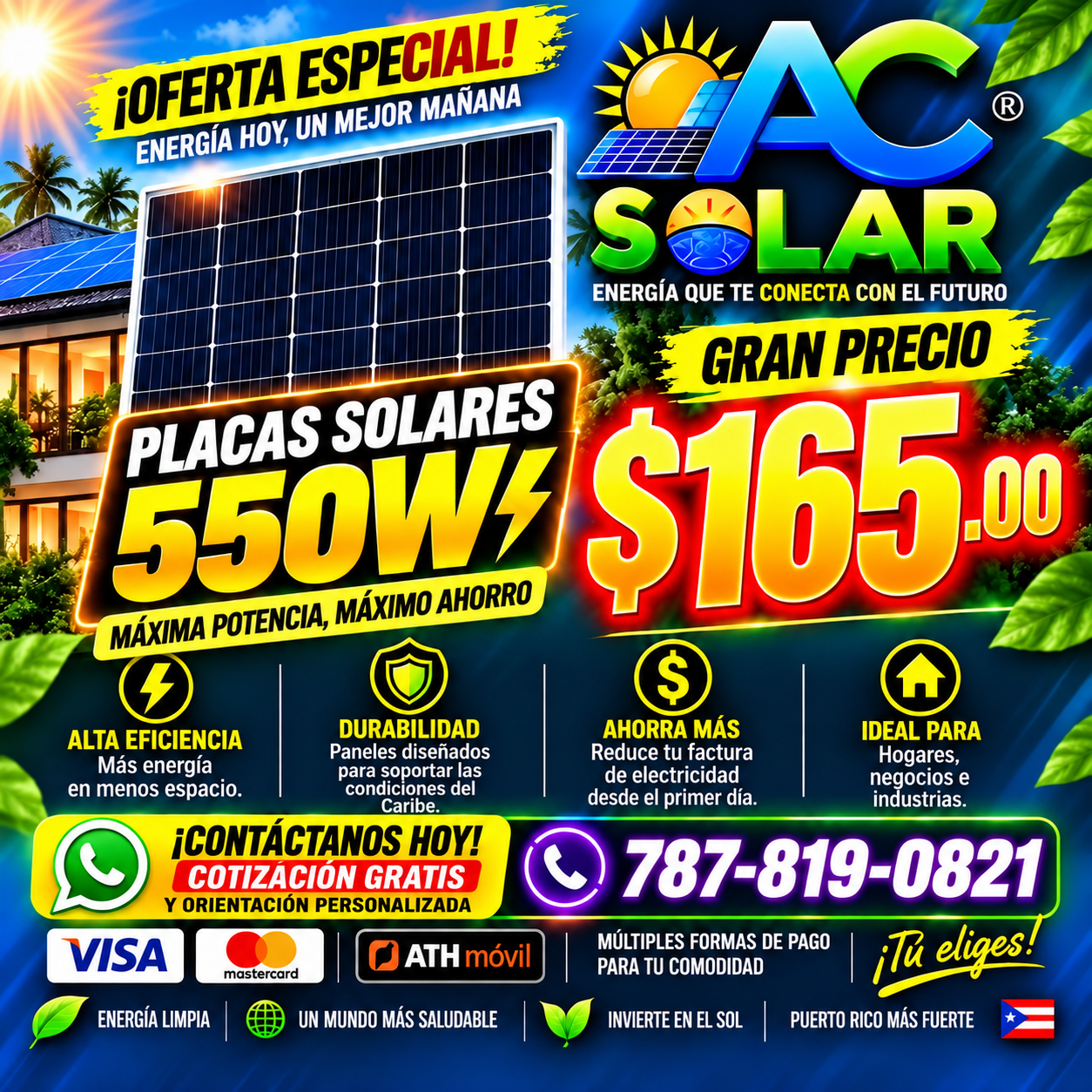 Placas Solares 550W